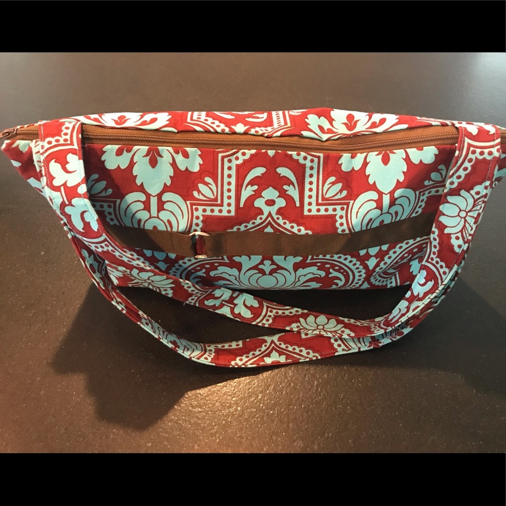 Turquoise and brown handmade pocketbook